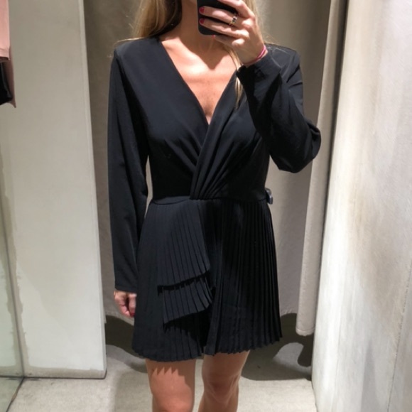 Zara Dresses & Skirts - NWT Zara Black Pleated Romper Dress